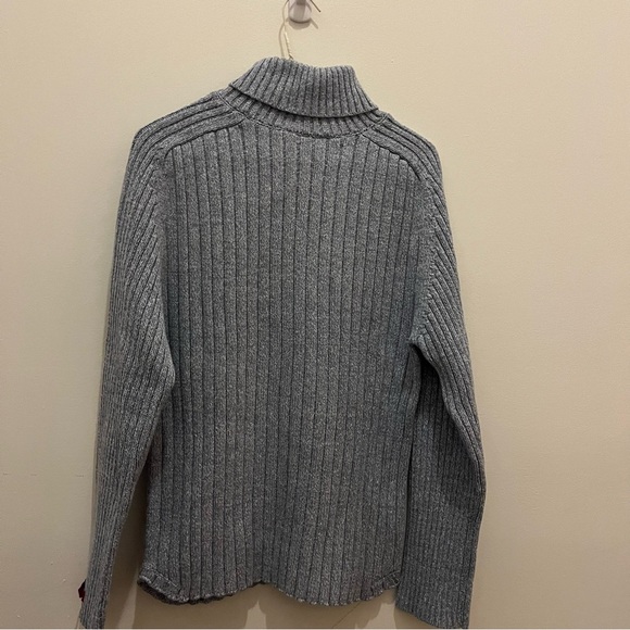 B.U.M. Equipment Plus 1X Gray Ribbed Turtleneck Sweater | Cozy Minimalist Core - Picture 5 of 8